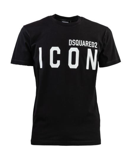 Shop DSQUARED2  T-shirt: Dsquared2 "Be Icon" t-shirt.
T-shirt girocollo in jersey di cotone.
Vestibilità slim.
Stampa lettering "DSQUARED2 ICON" sul davanti.
Composizione: 100% Cotone.
Fabbricato in Italia.. GC0003 S23009-980